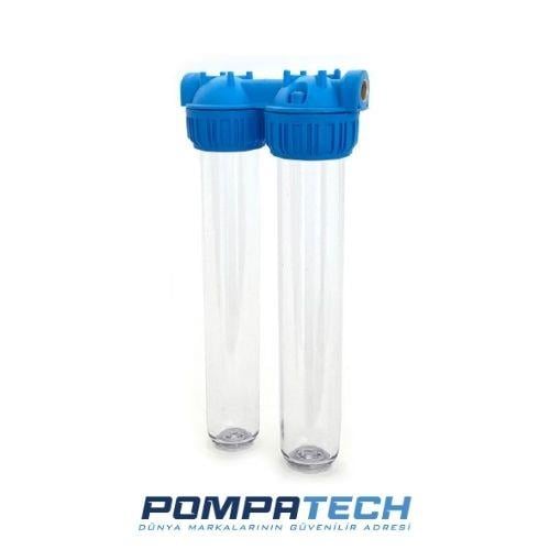 Aquafer 20'' Şeffaf Ve İkili Filtre Kabı