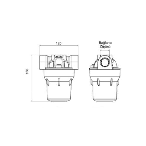 Aquafer 3'' Şeffaf Filtre Kabı