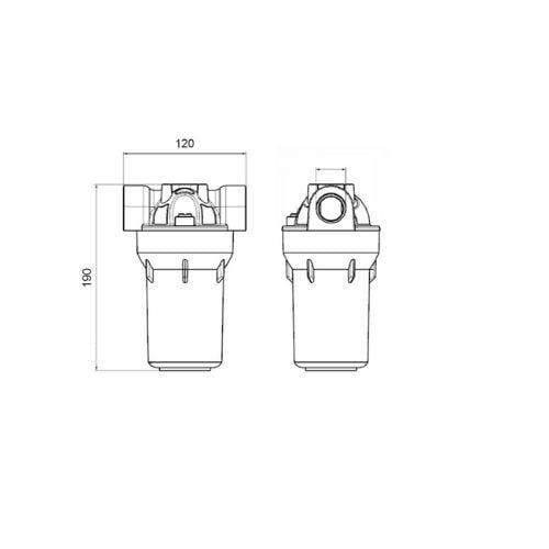 Aquafer 5'' Şeffaf Filtre Kabı