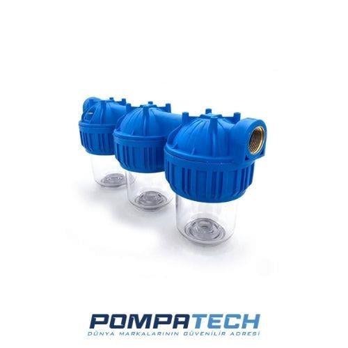 Aquafer 5'' Tombul ve Şeffaf İkili Filtre Kabı