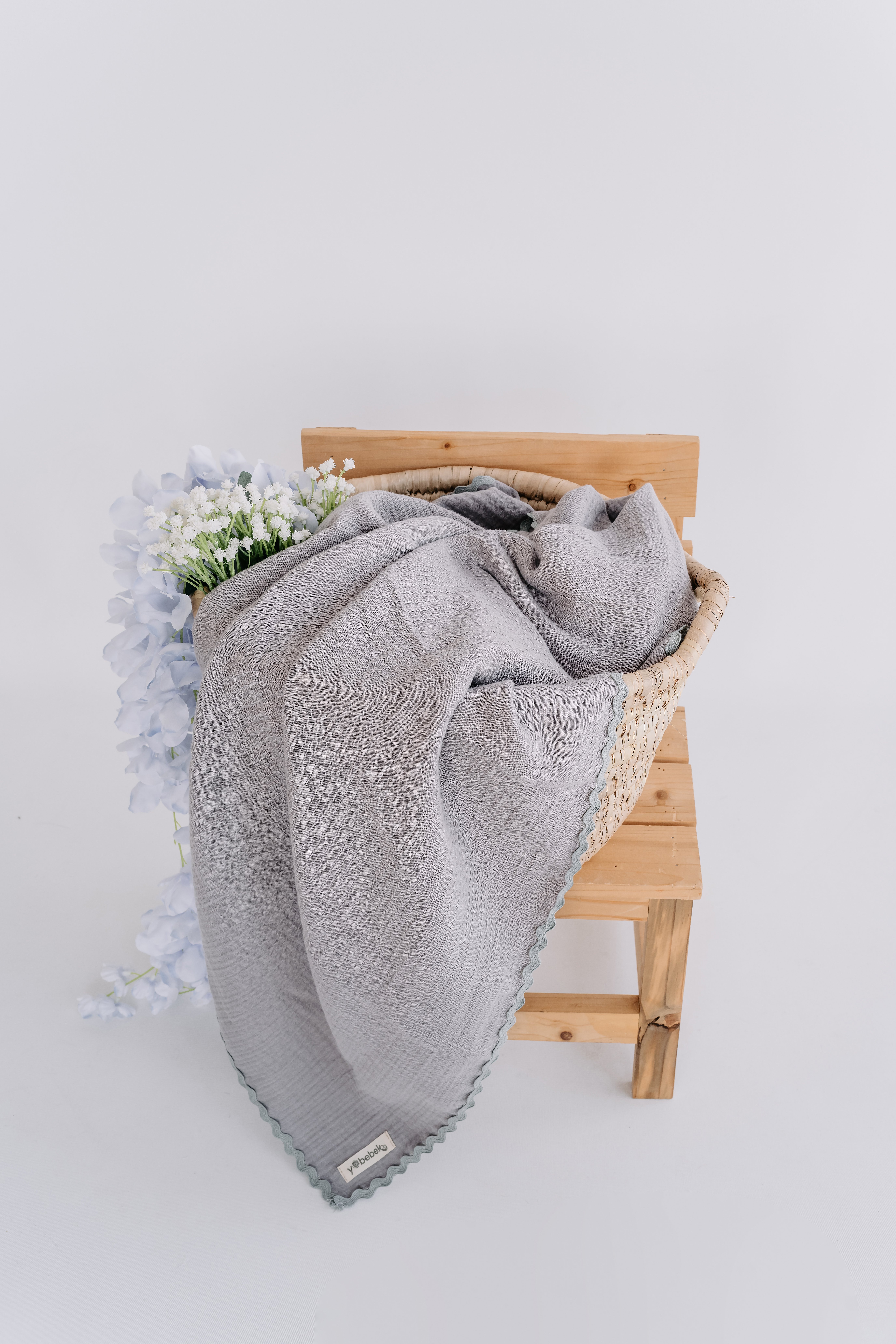 Yobebek 4 Kat Müslin Battaniye Gri Renk 75 x 100 Cm