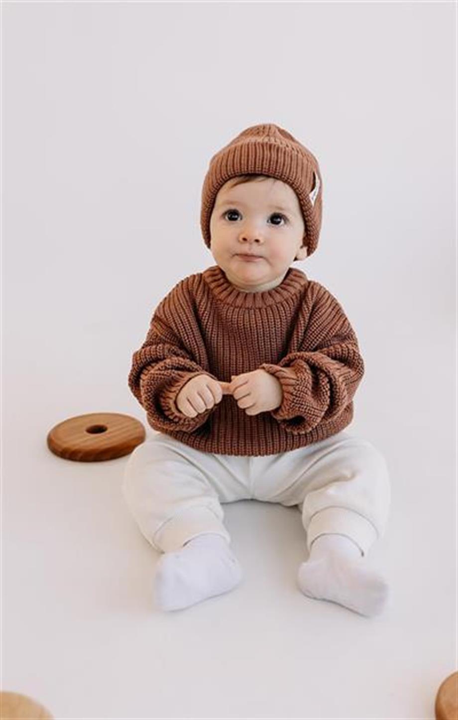 Yobebek Erkek Kız Bebek Triko Bere Kiremit