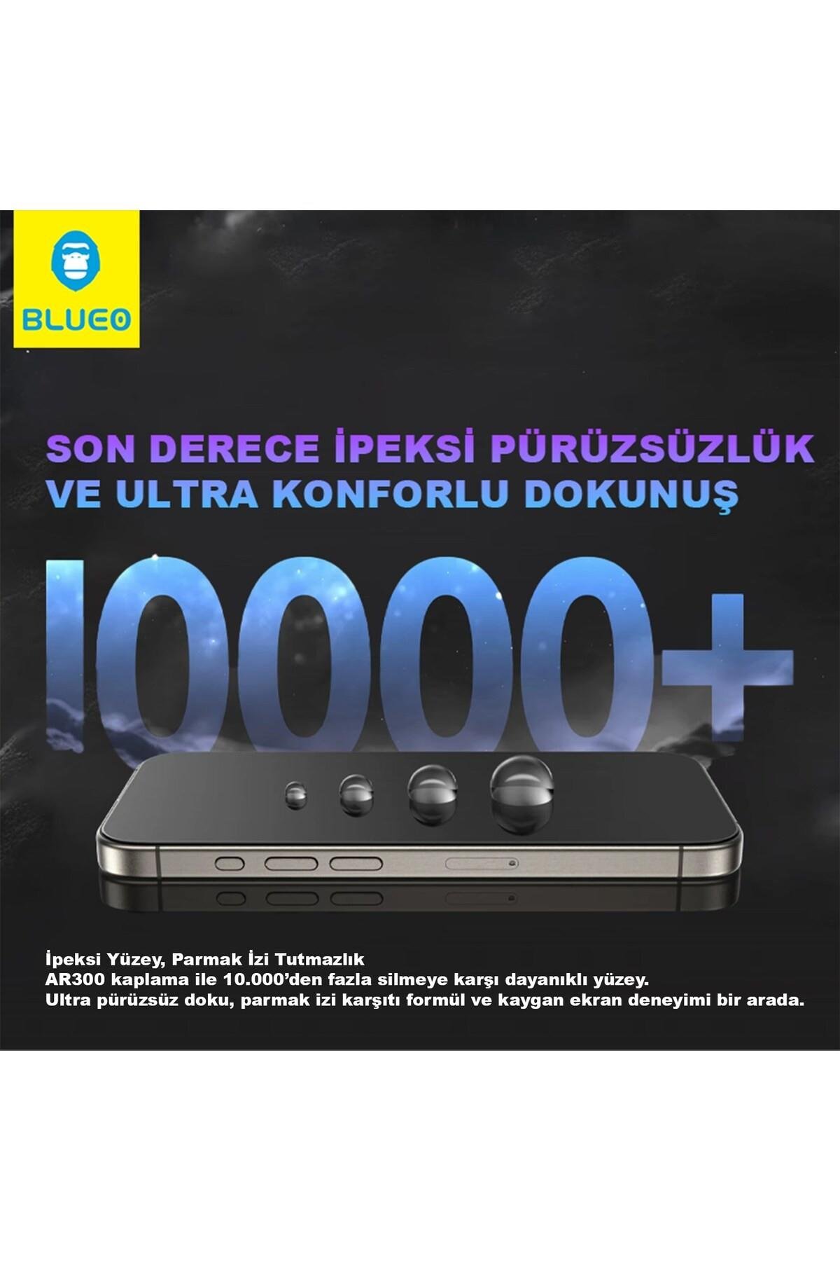 Blueo Crystal iPhone 17 Pro Max Uyumlu 7 MOhs Sertlik 3 Kat Çizilmeye Dayanıklı Cam Ekran Koruyucu Aparat