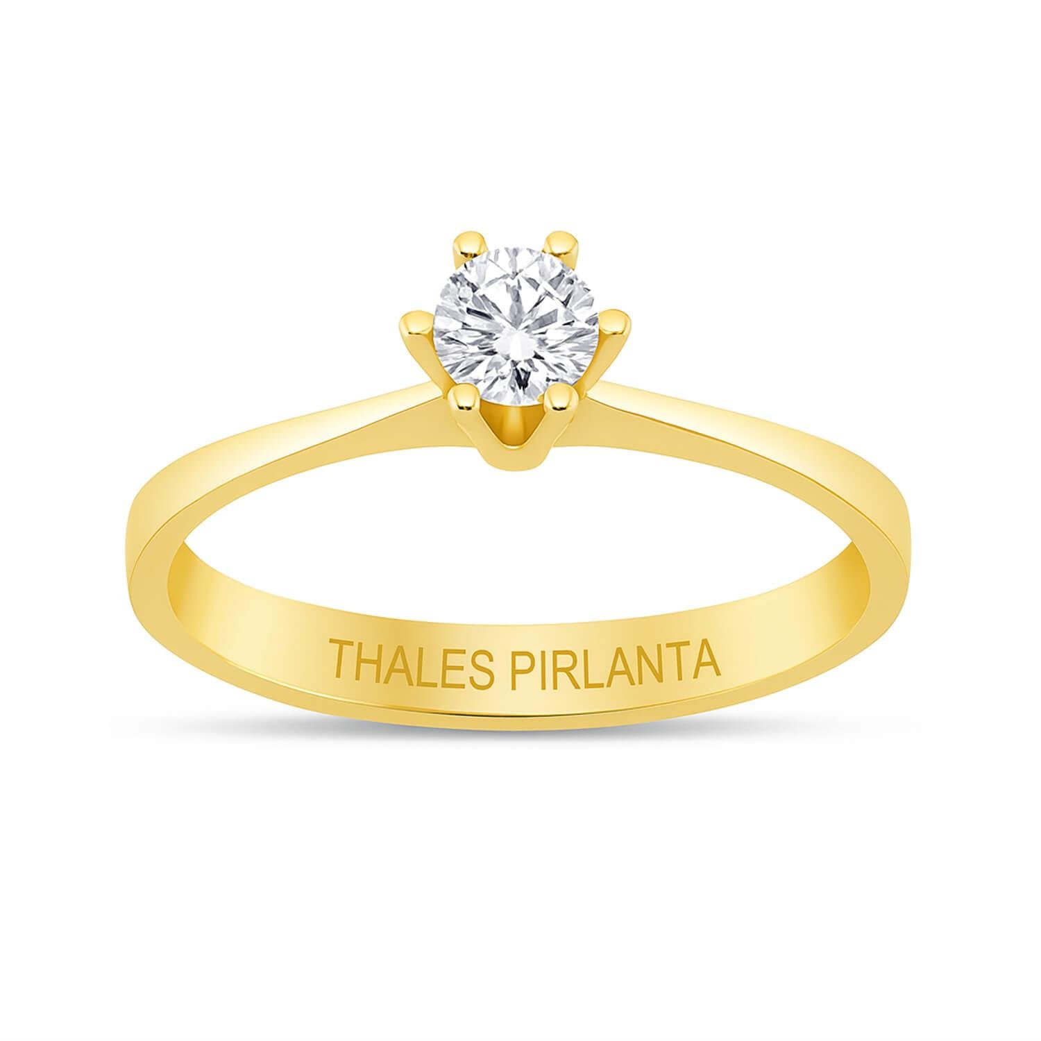 0.22 Karat 6 Tırnaklı Tektaş Pırlanta Modeli