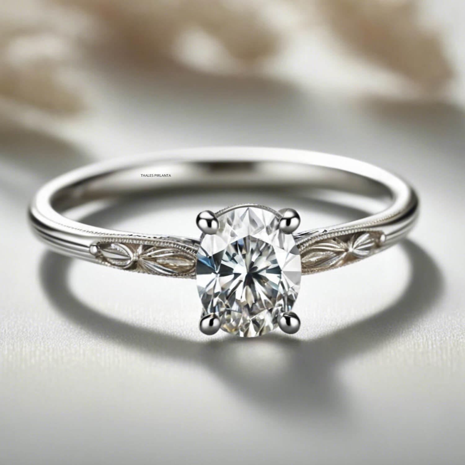 0.50 Karat Oval Vintage Pırlanta Yüzük