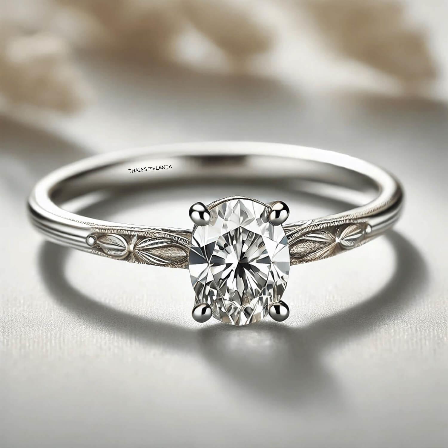 0.34 Karat GIA E VS2 Evlilik Teklifi Vintage Yüzük