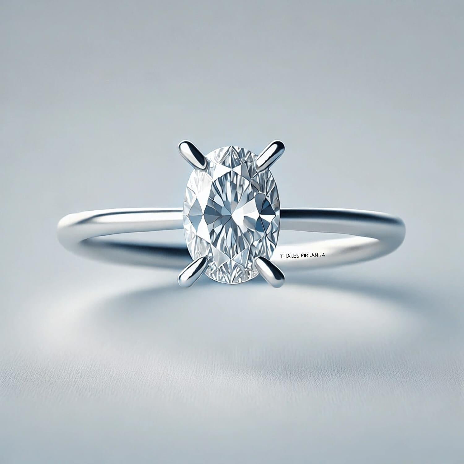 0.40 Karat GIA Sertifikalı Oval Tektaş Pırlanta Yüzük