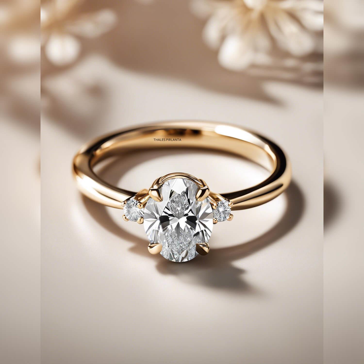 0.40 Karat D Renk Oval Tektaş Yüzük Pırlanta