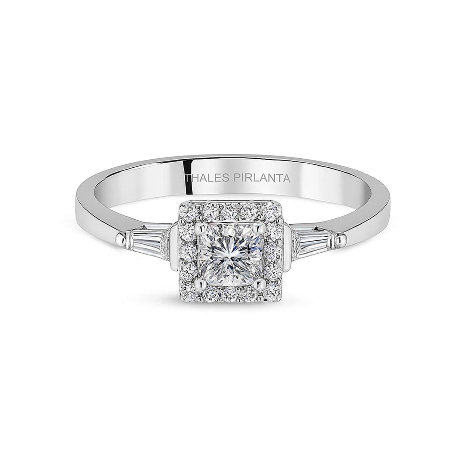 0.57 Karat F VS Prenses Kesim Pırlanta Yüzük