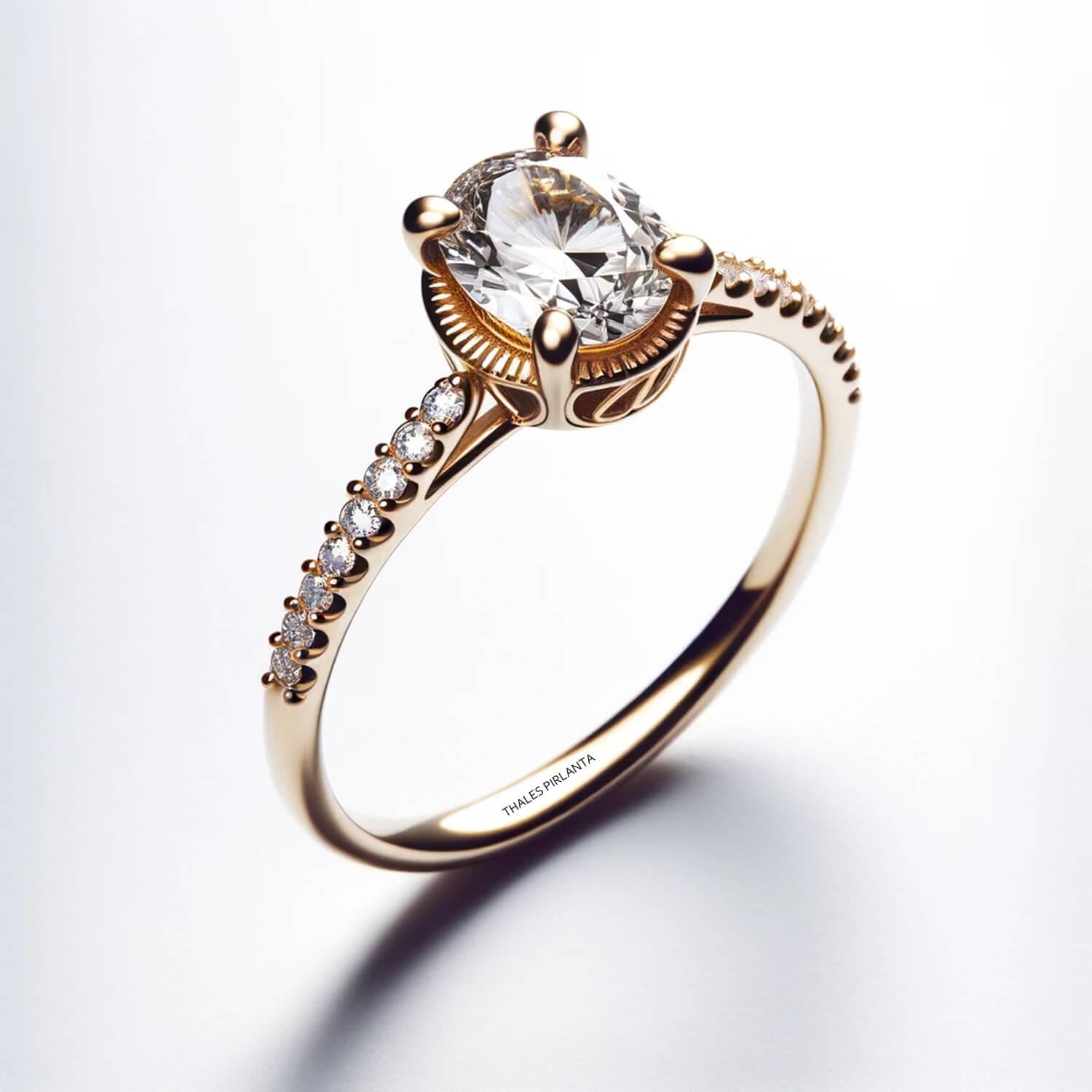 0.86 Karat Pırlantalı Kadın Vintage Yüzük