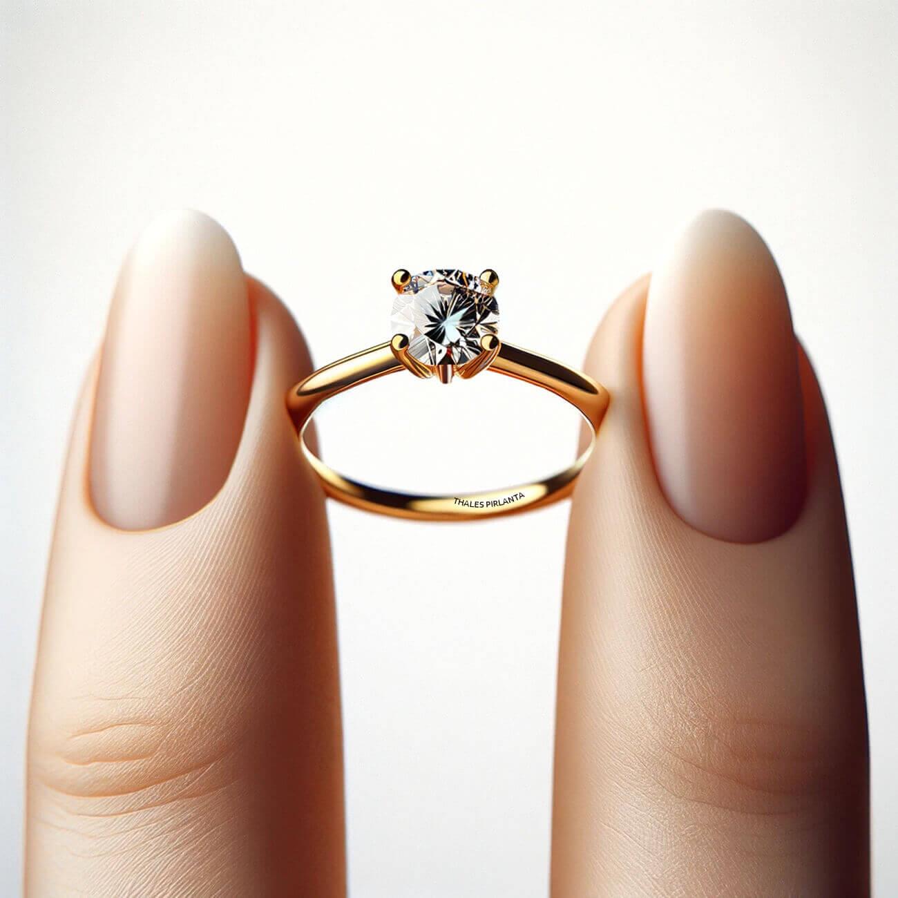 0.40 Karat E Renk Tektaş Pırlanta Yüzük