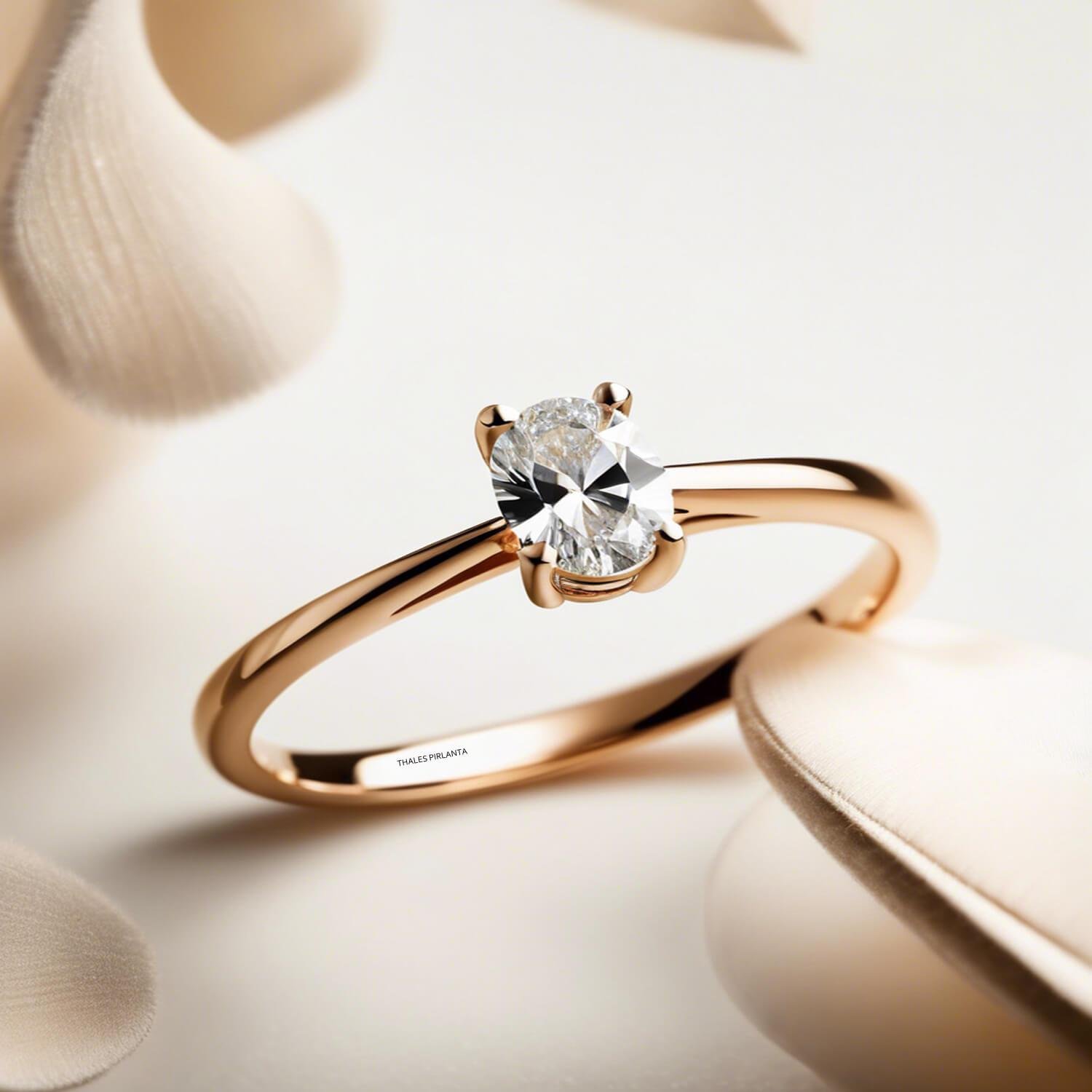 0.50 Karat D VS1 Evlilik Teklifi Oval Tektaş Pırlanta