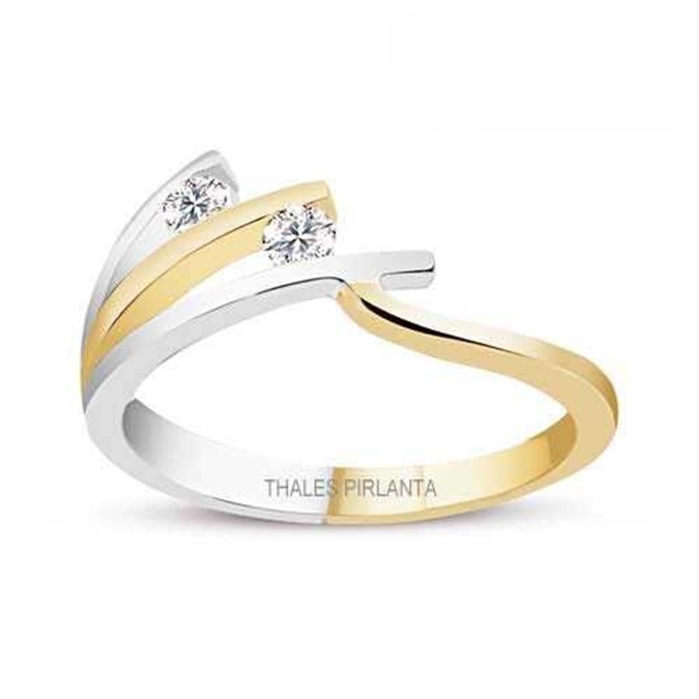 0.15 Karat F Renk İki Renkli Pırlanta Yüzük