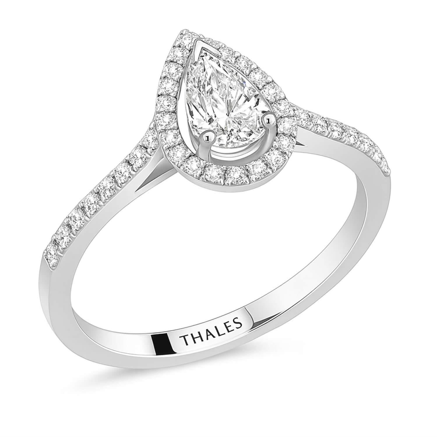 0.45 Karat F SI Damla Kesim Pırlanta Yüzük