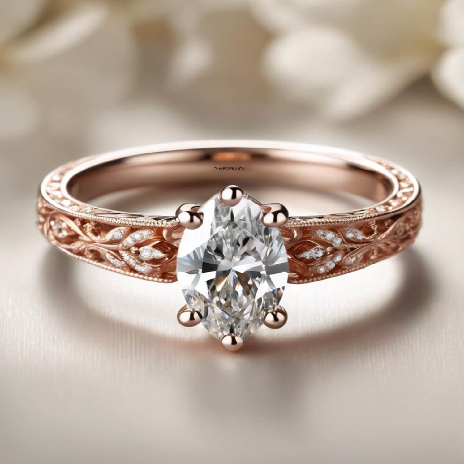 0.41 Karat D Renk Markiz Evlilik Teklifi Yüzükleri