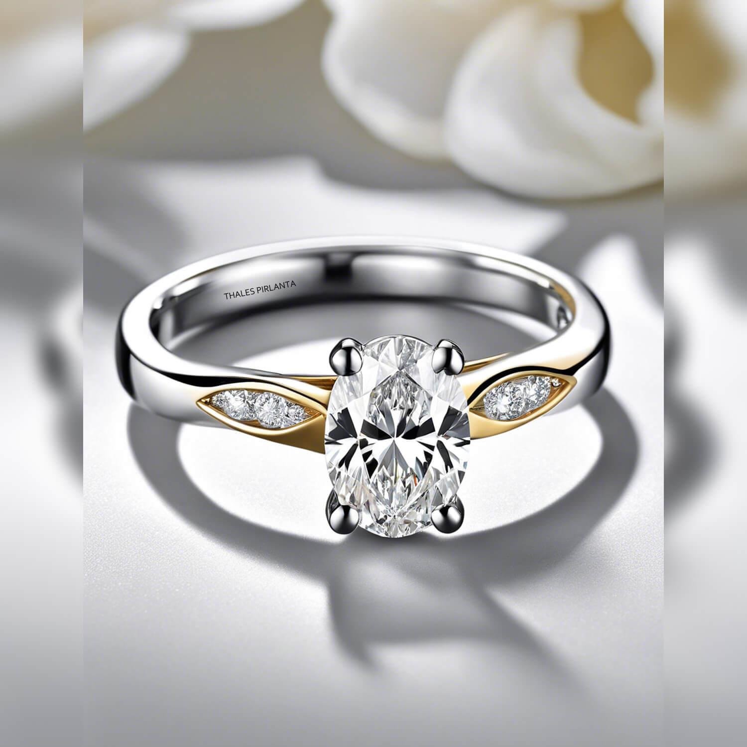 0.65 Karat F VS2 GIA Oval Tektaş Pırlanta Yüzük