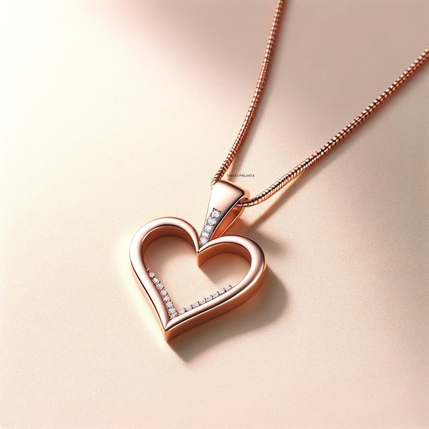 0,12 Karat Kalpli Pırlanta Kolye