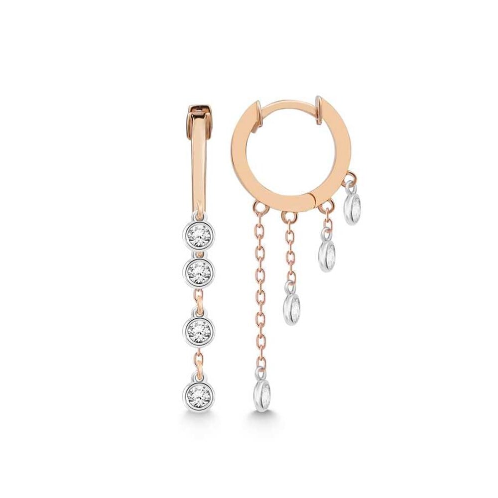 0,25 Karat F Renk Sallantı Halka Küpe