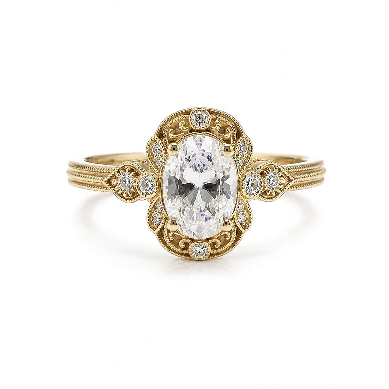 0,90 Karat Pırlantalı Retro Yüzük