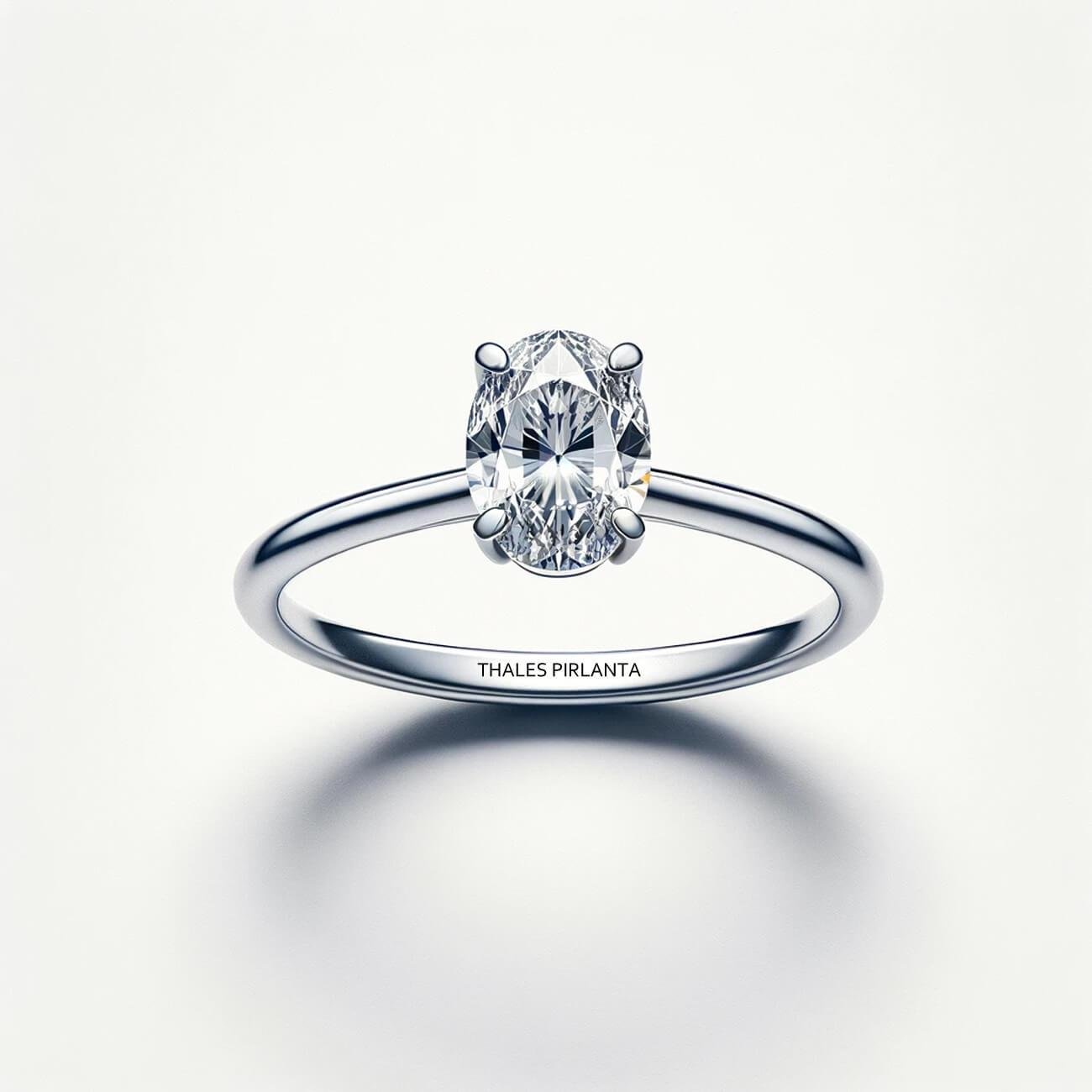 1 Karat D Color Oval Tektaş VS2