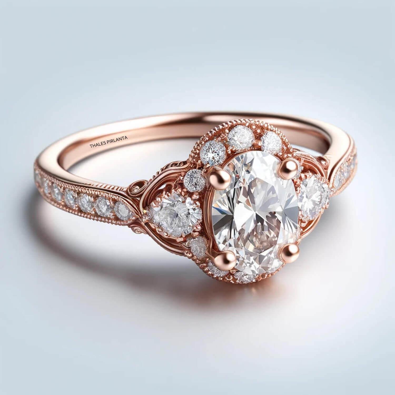 1,15 Karat Vintage Oval Yüzük Modelleri