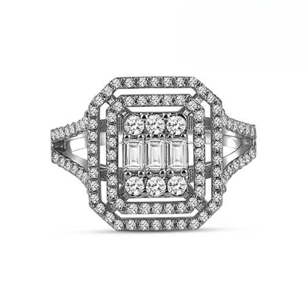 Baget Pırlantalı Yüzük 0.87 Karat F Renk 