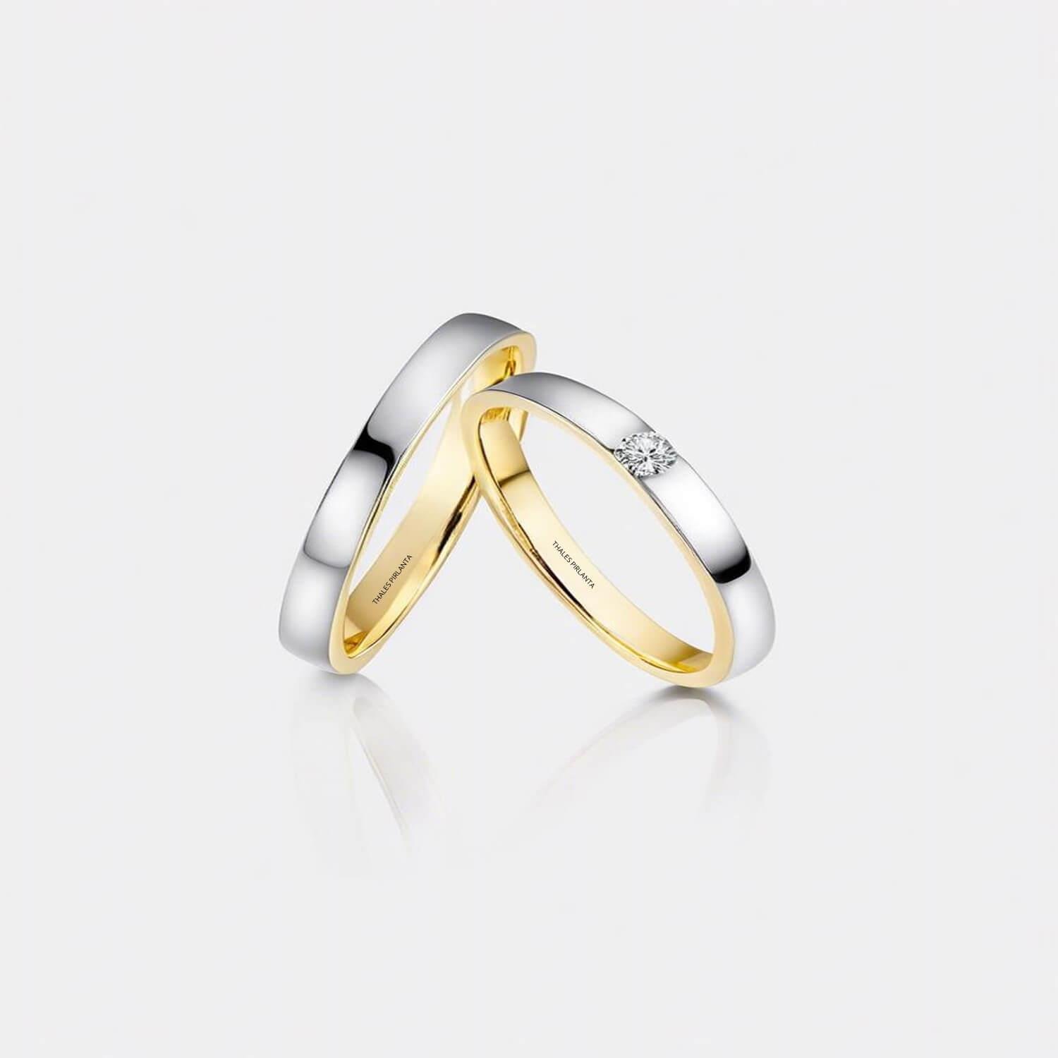 Beyaz Altın Bombeli Alyanslar