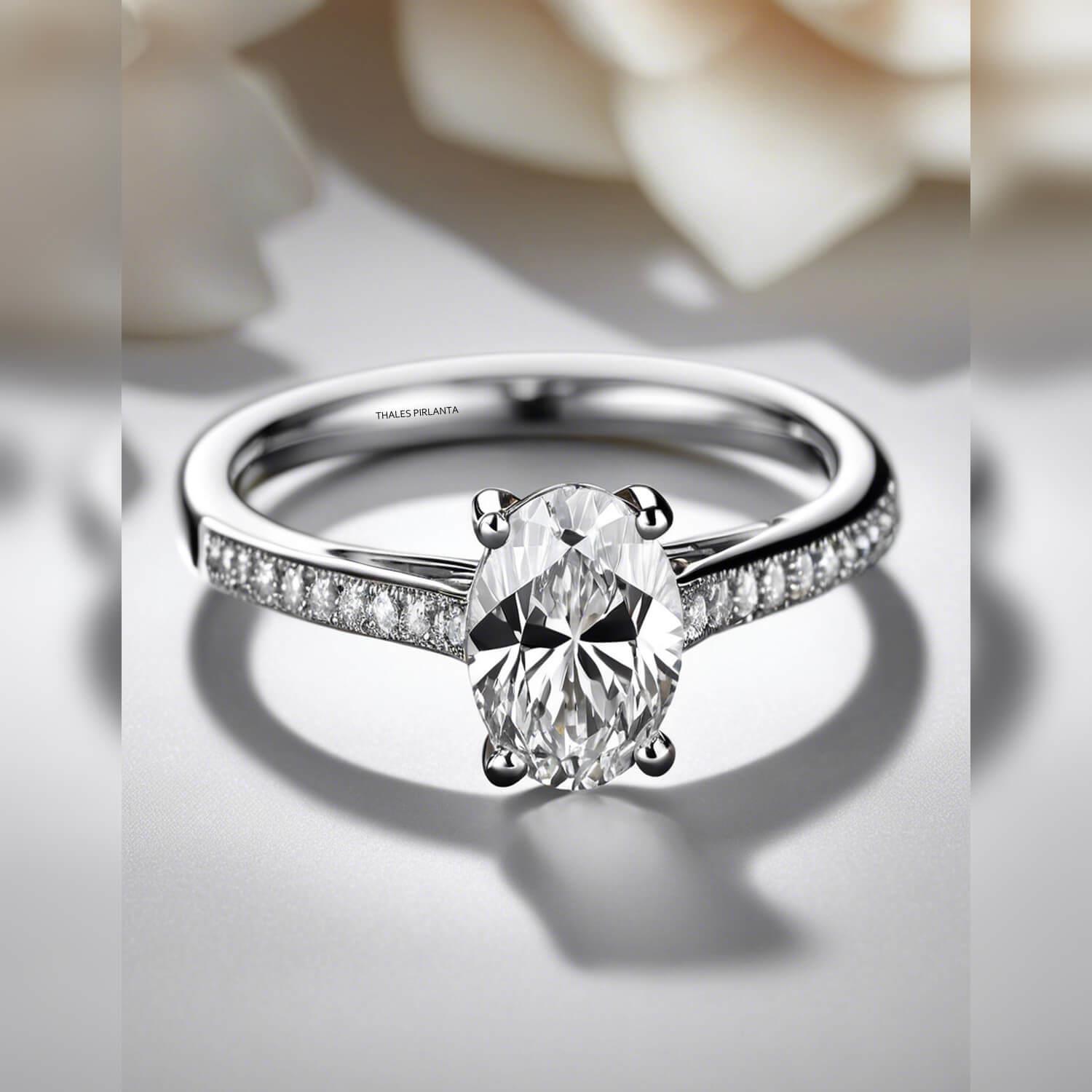 Oval Taşlı Pırlanta Yüzük