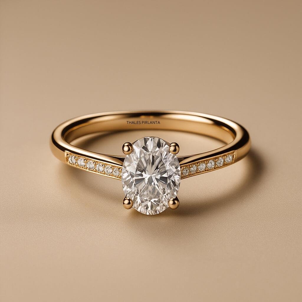 Oval Tek Taş Pırlanta