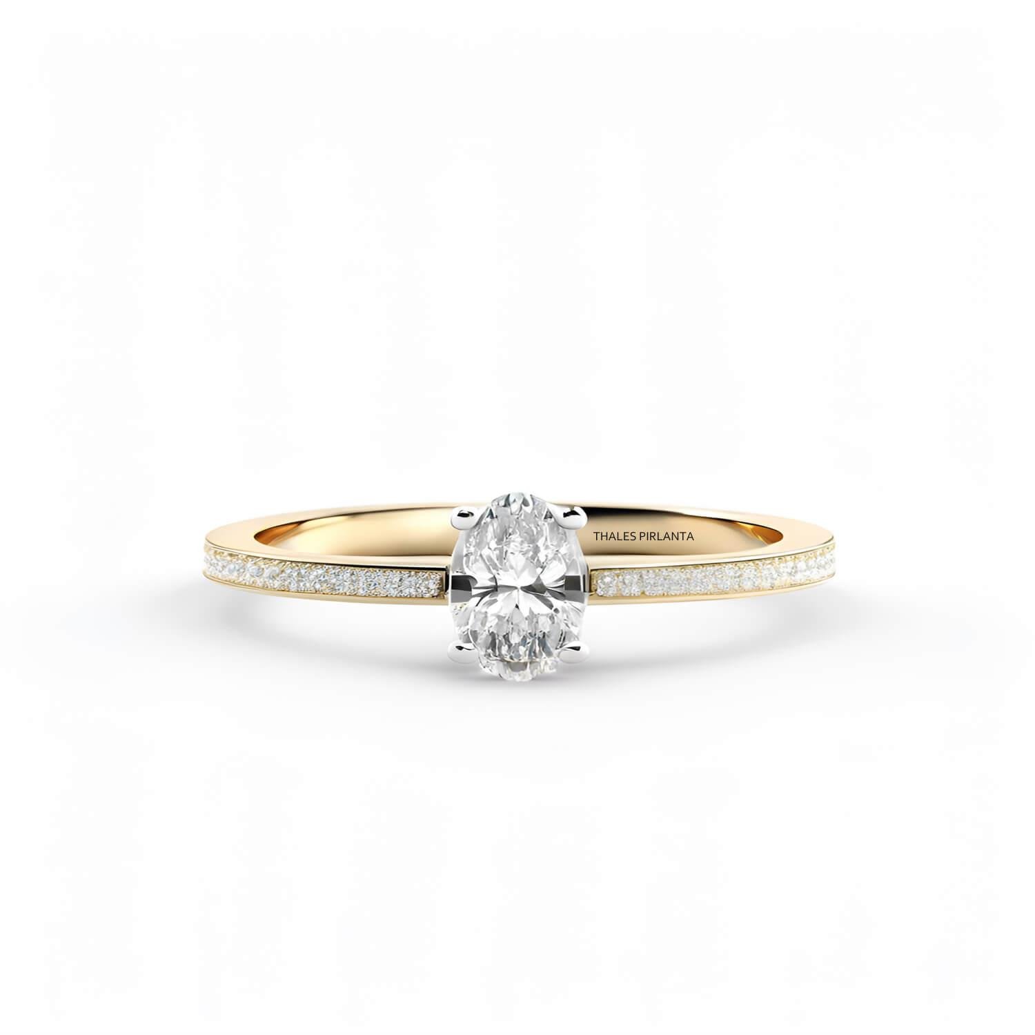 Oval Tek Taş Yüzük