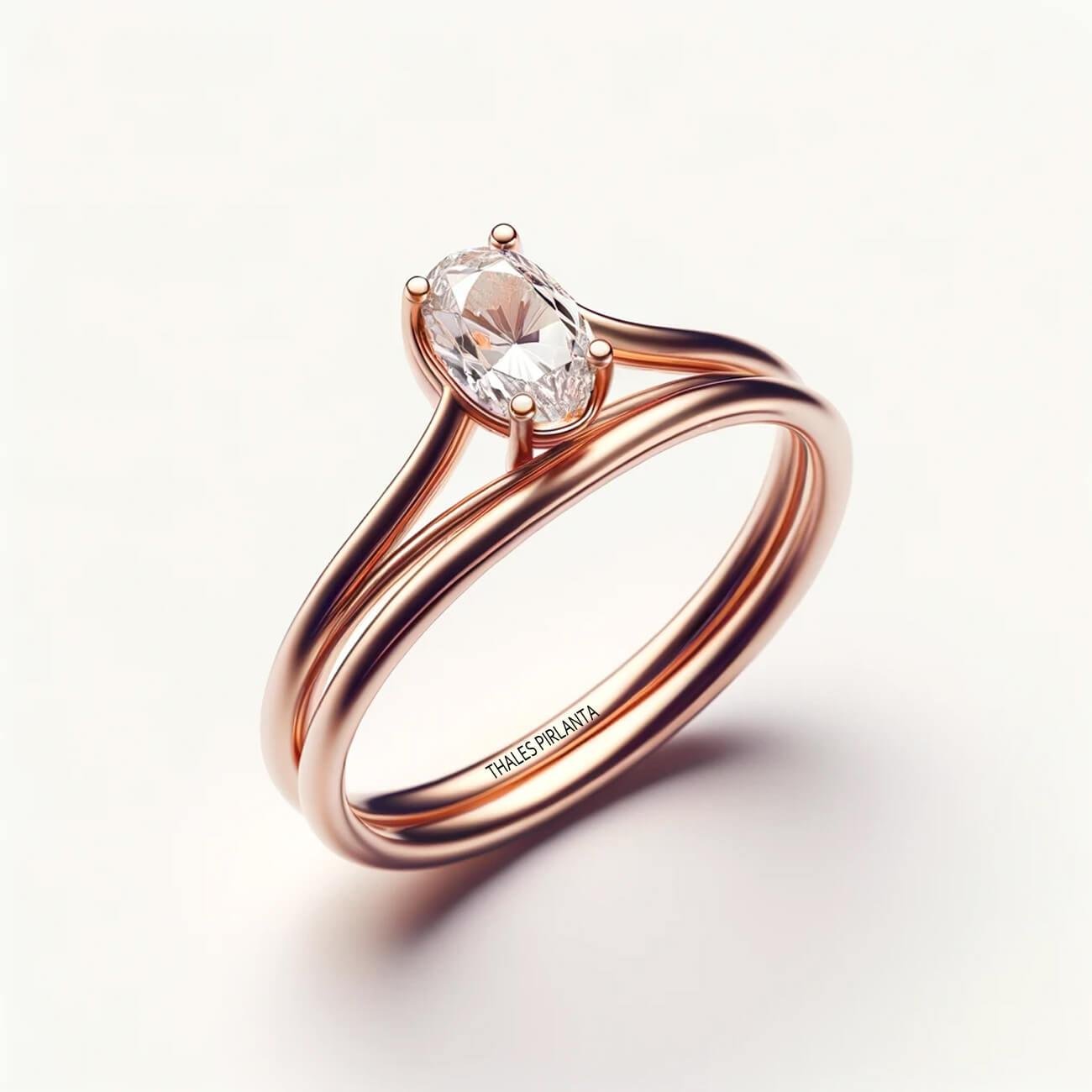 Oval Tek Taş Yüzük 0,60 Karat G SI2