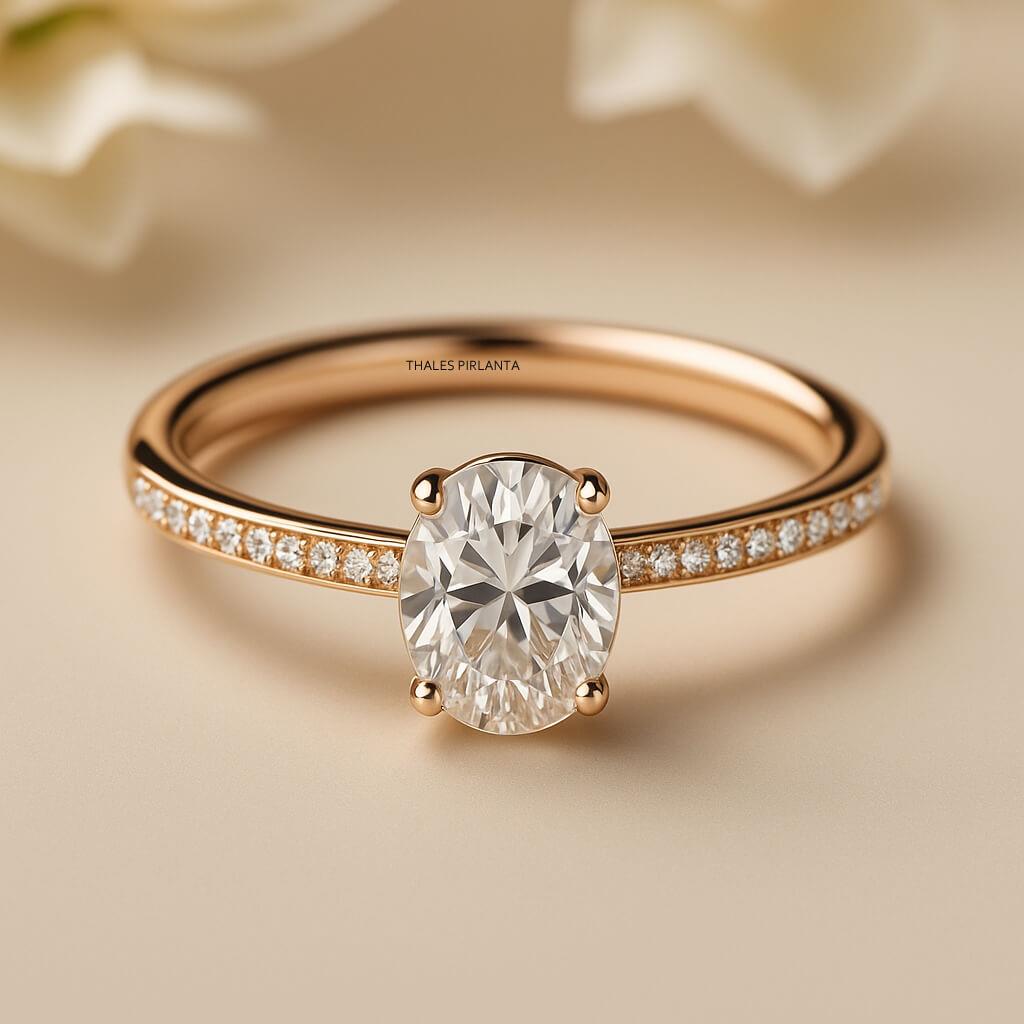 Oval Tek Taş Yüzük