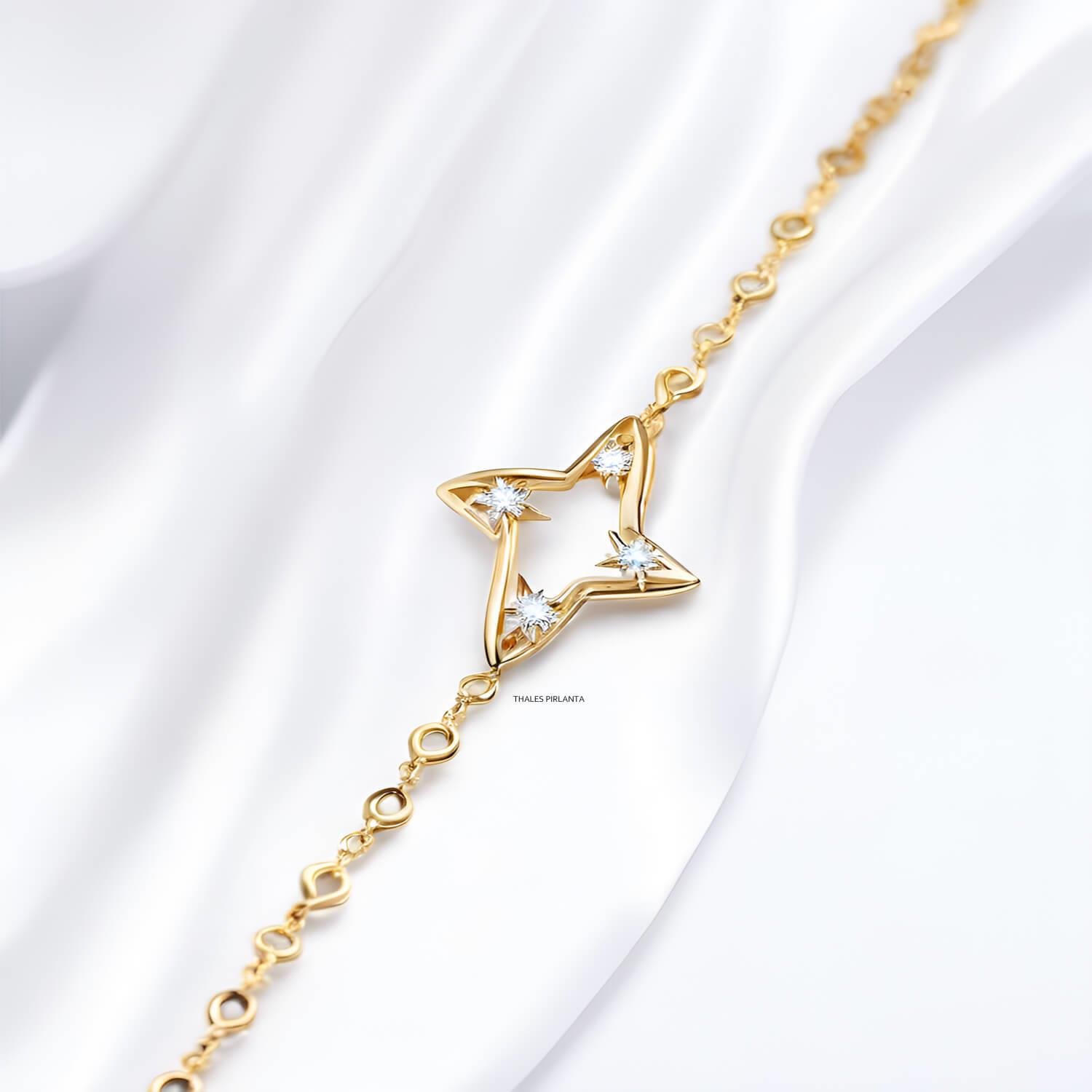 Pırlanta Bileklik Kelepçe Modeli