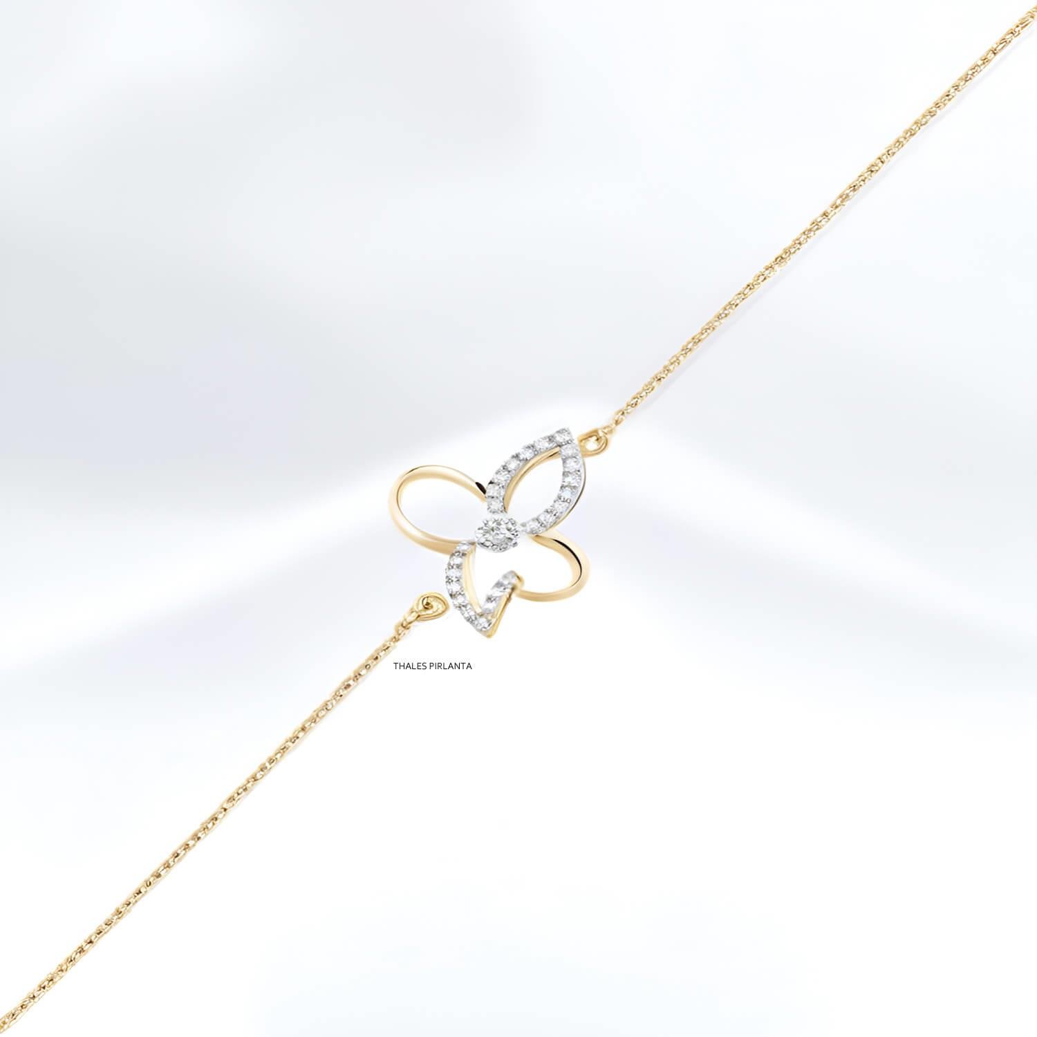 Pırlanta Bileklik Yonca Modeli 