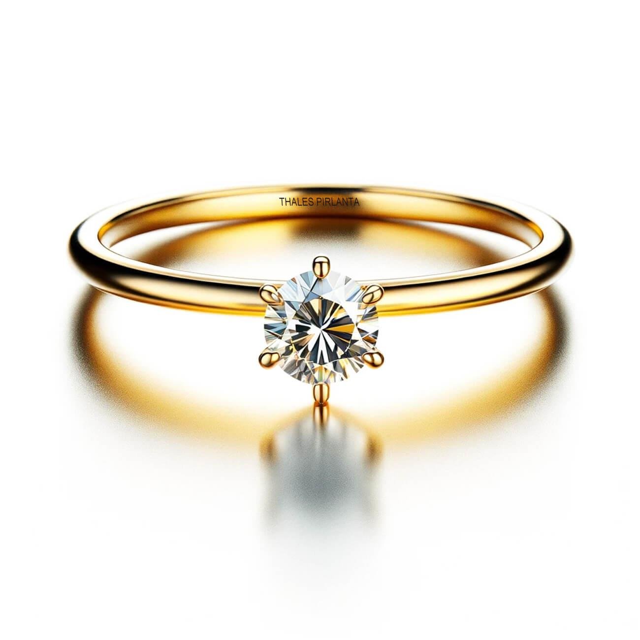 Tektaş Pırlanta Yüzük Modelleri 0,70 Karat F SI2