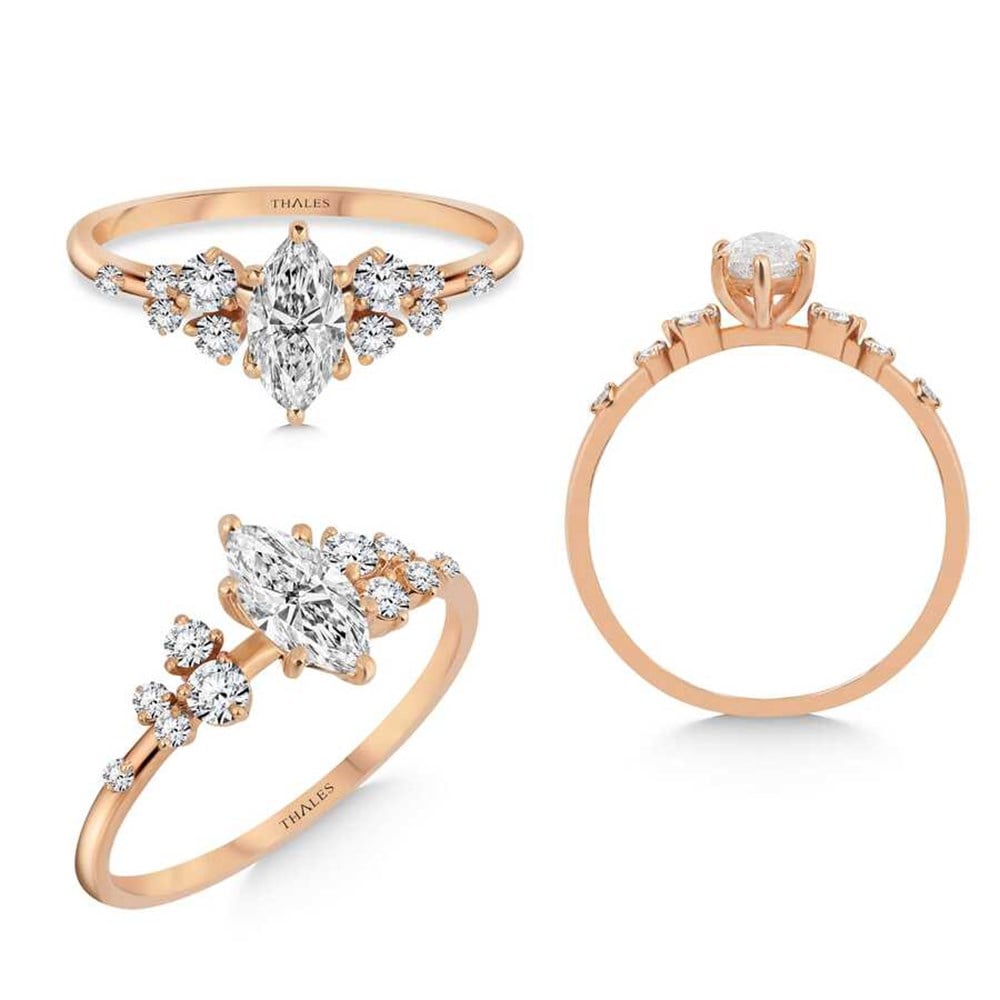 Vintage 1,00 Karat F Renk Markiz Pırlanta Yüzük