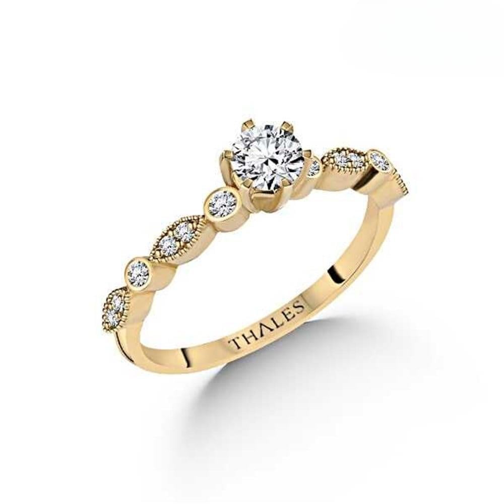 Vintage Tektaş Yüzük 0,50 Karat F Renk 