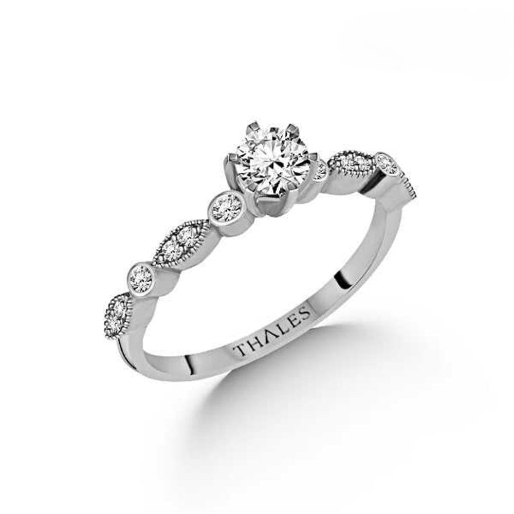 Vintage Tektaş Yüzük 0,50 Karat F Renk 