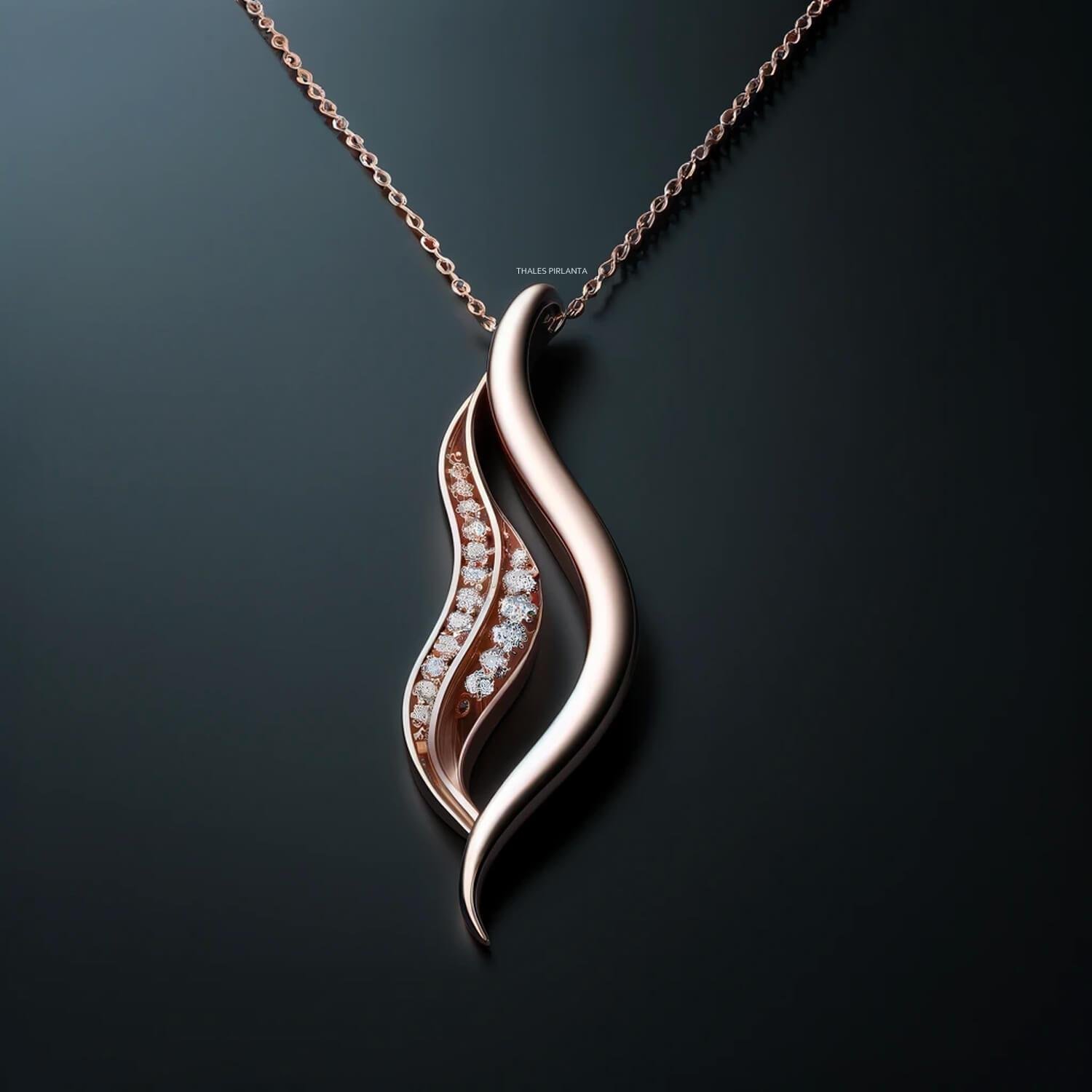 Wavelet Tasarım Pırlanta Kolye