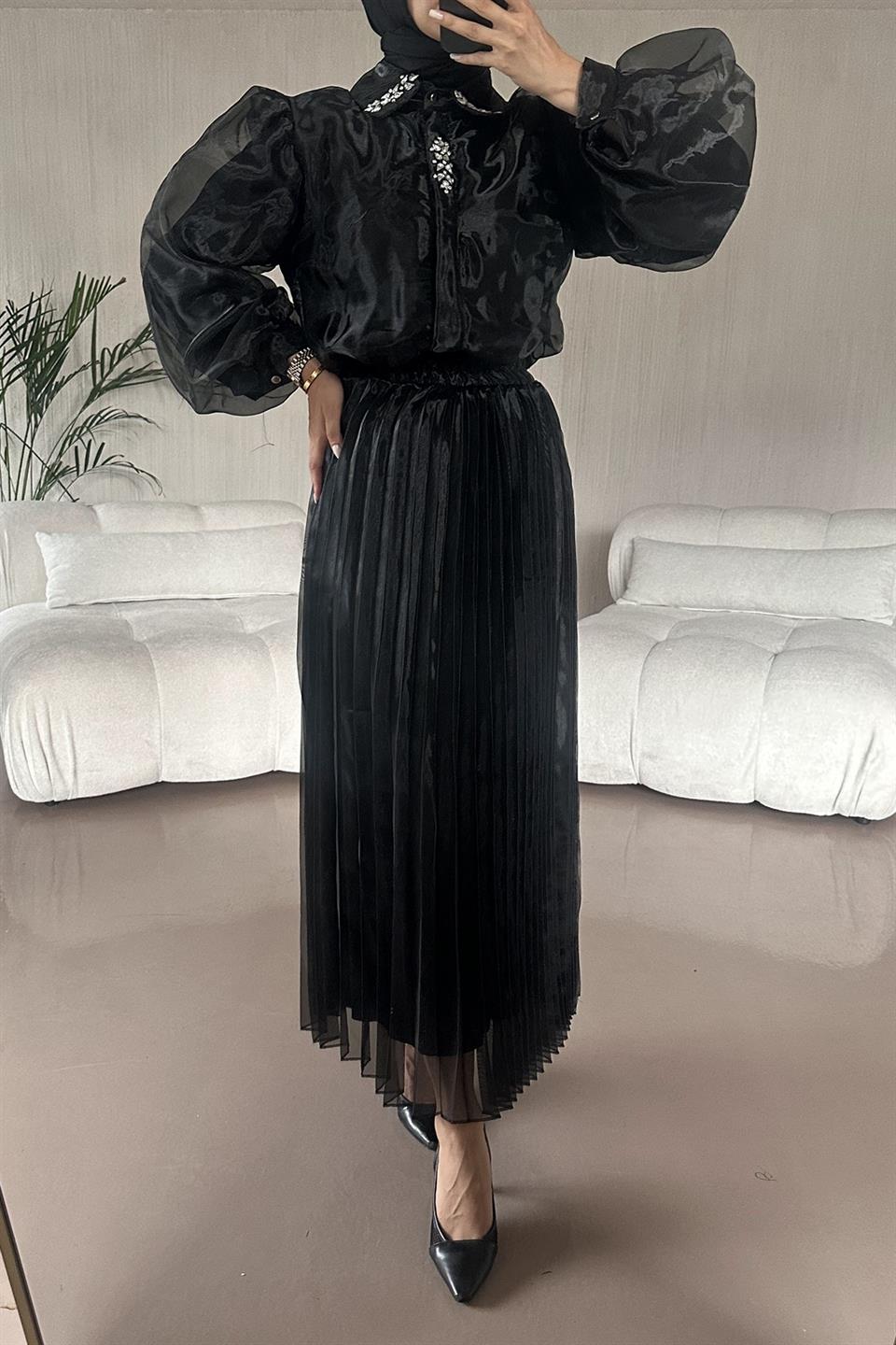Carol Taş Detaylı Takım - Siyah