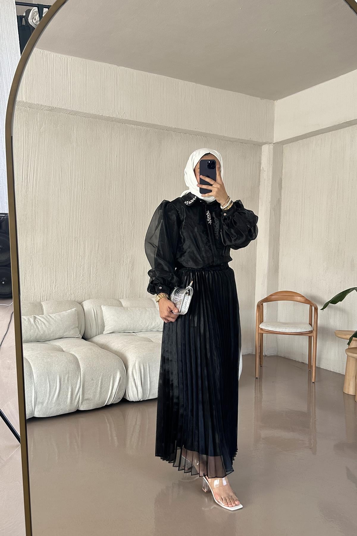 Carol Taş Detaylı Takım SİYAH