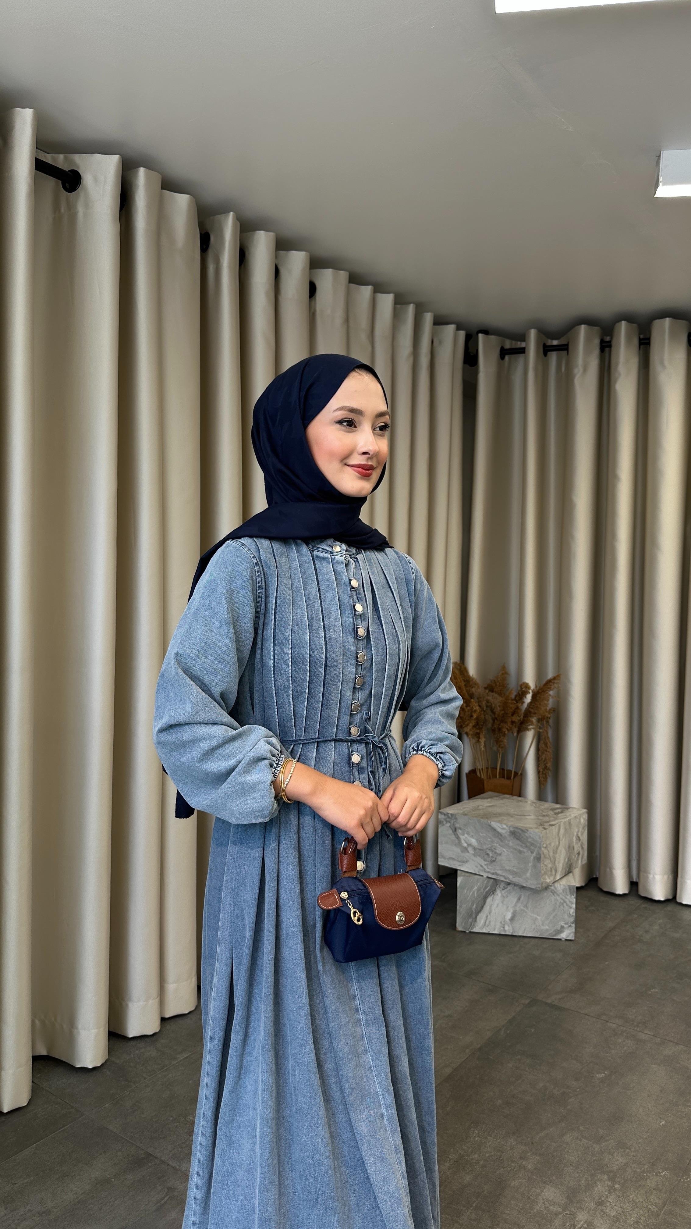 Denim Açık Mavi Elbise 