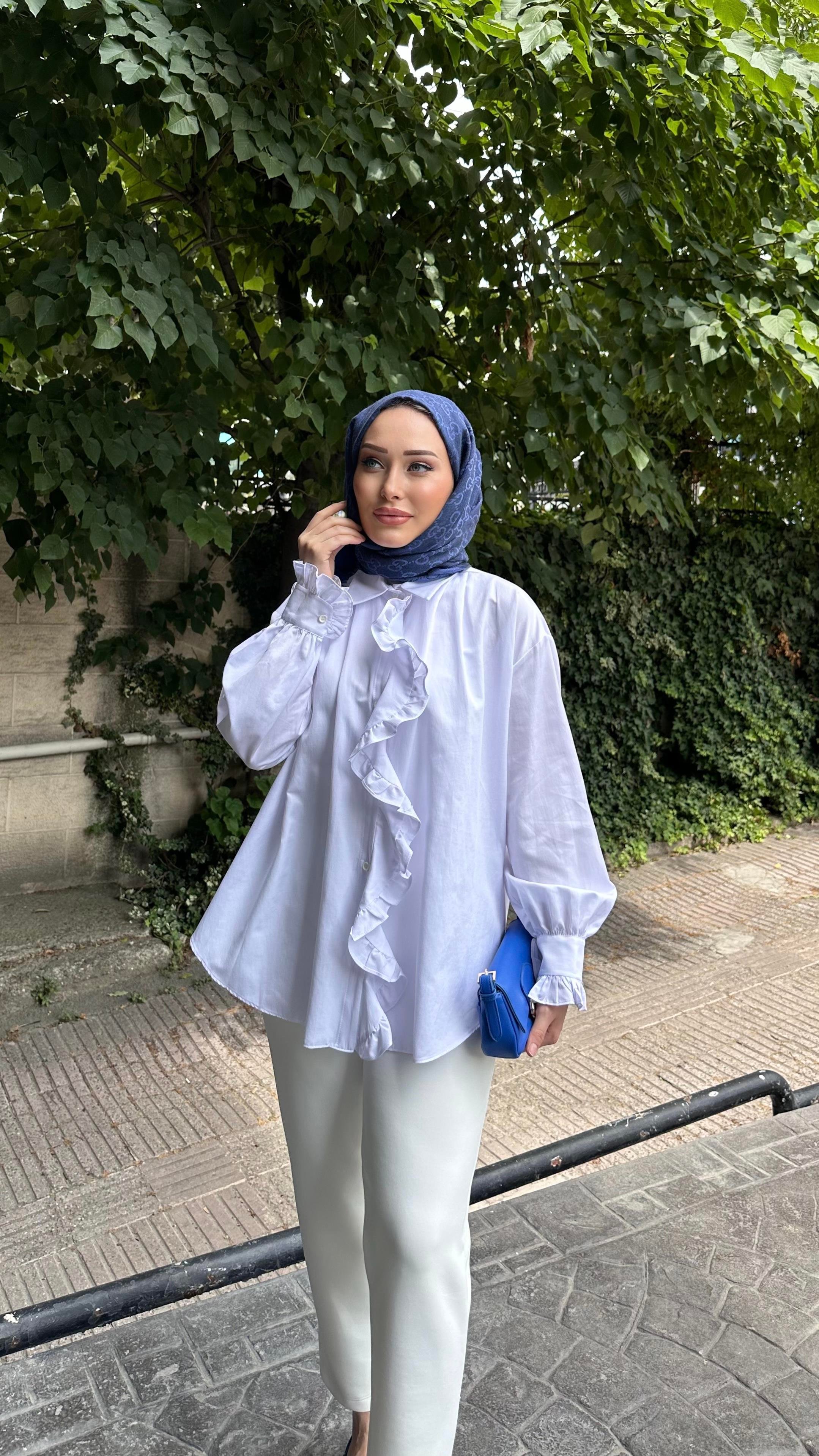 Fırfır Detay Poplin Tunik BEYAZ
