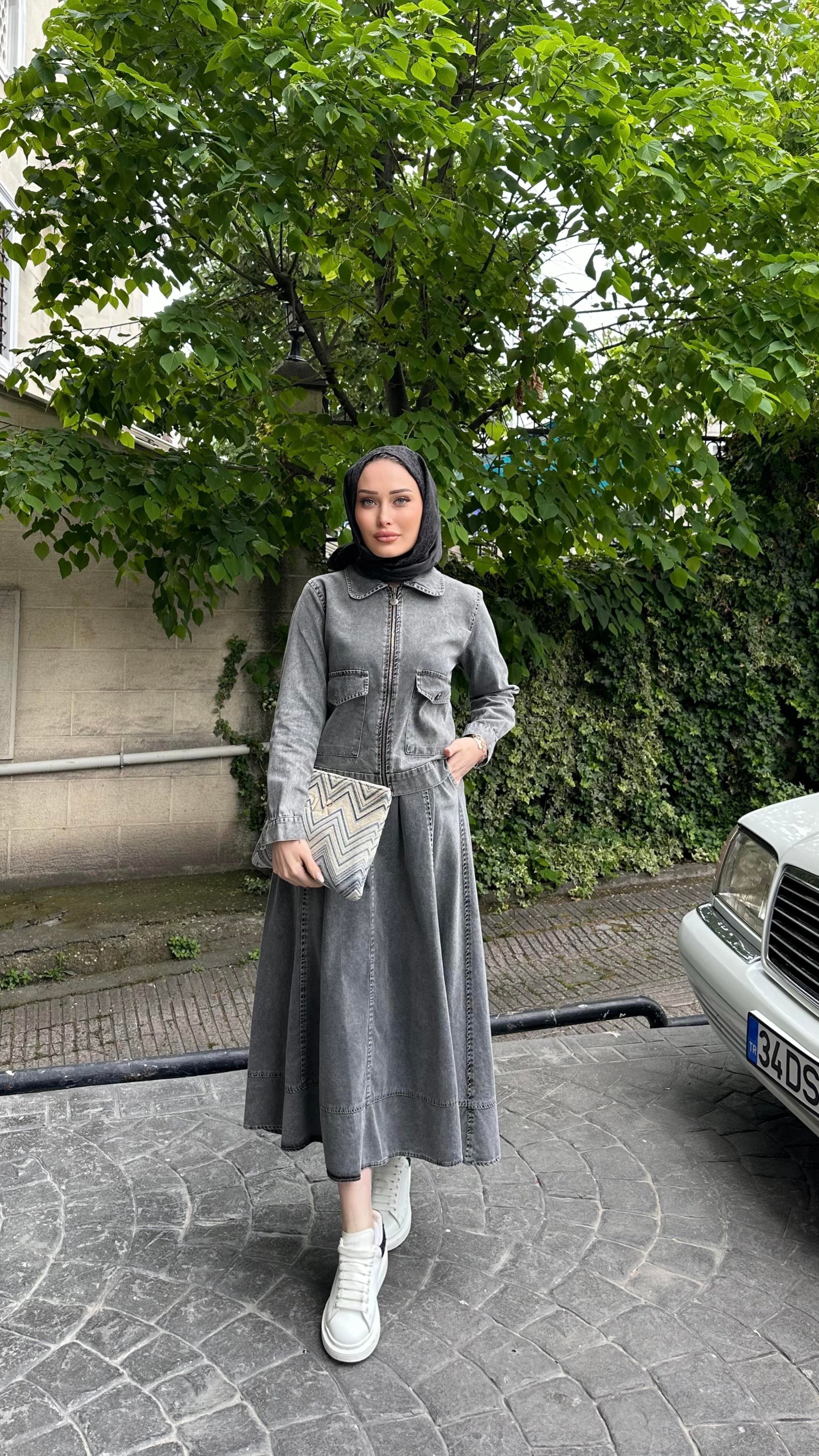Kot Takım Fermuarlı FÜME