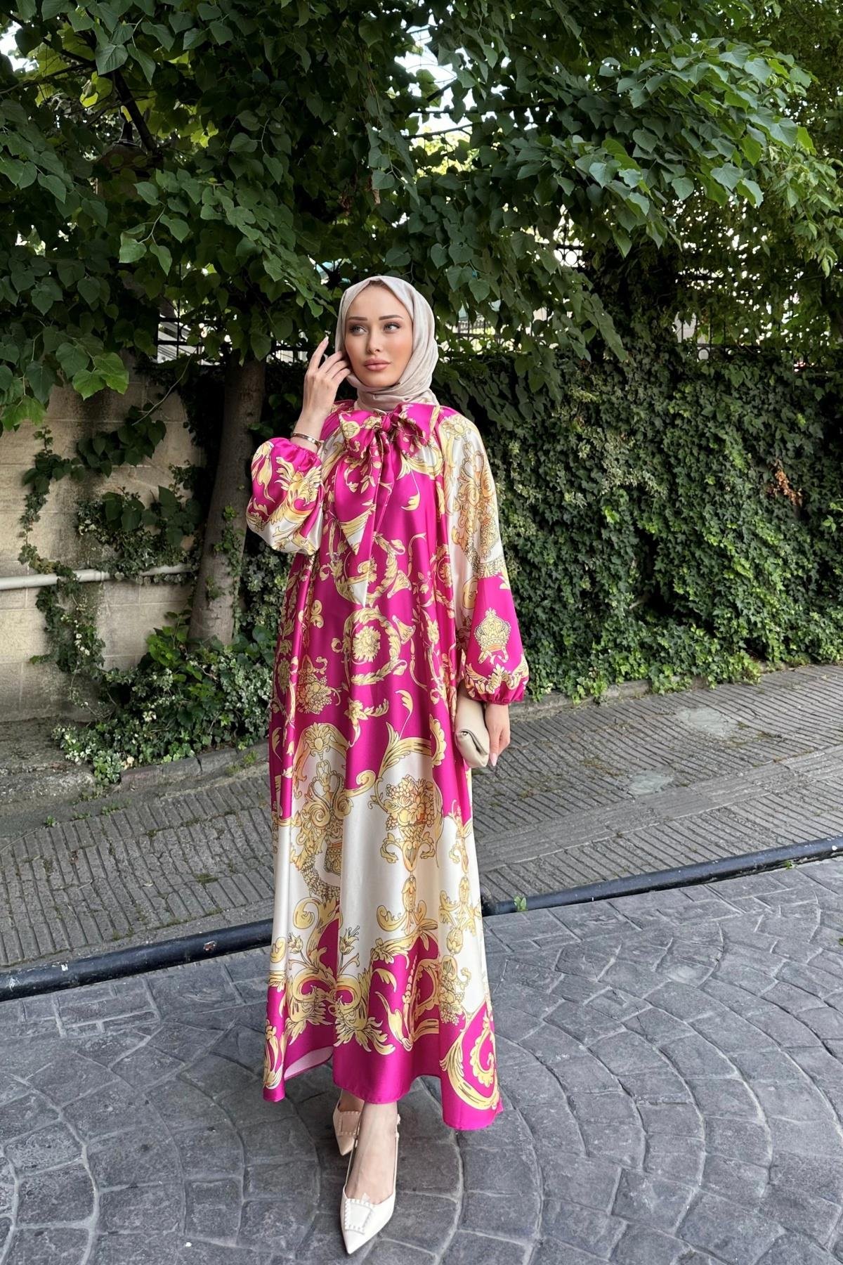 Şal Yaka Luxury Elbise PEMBE