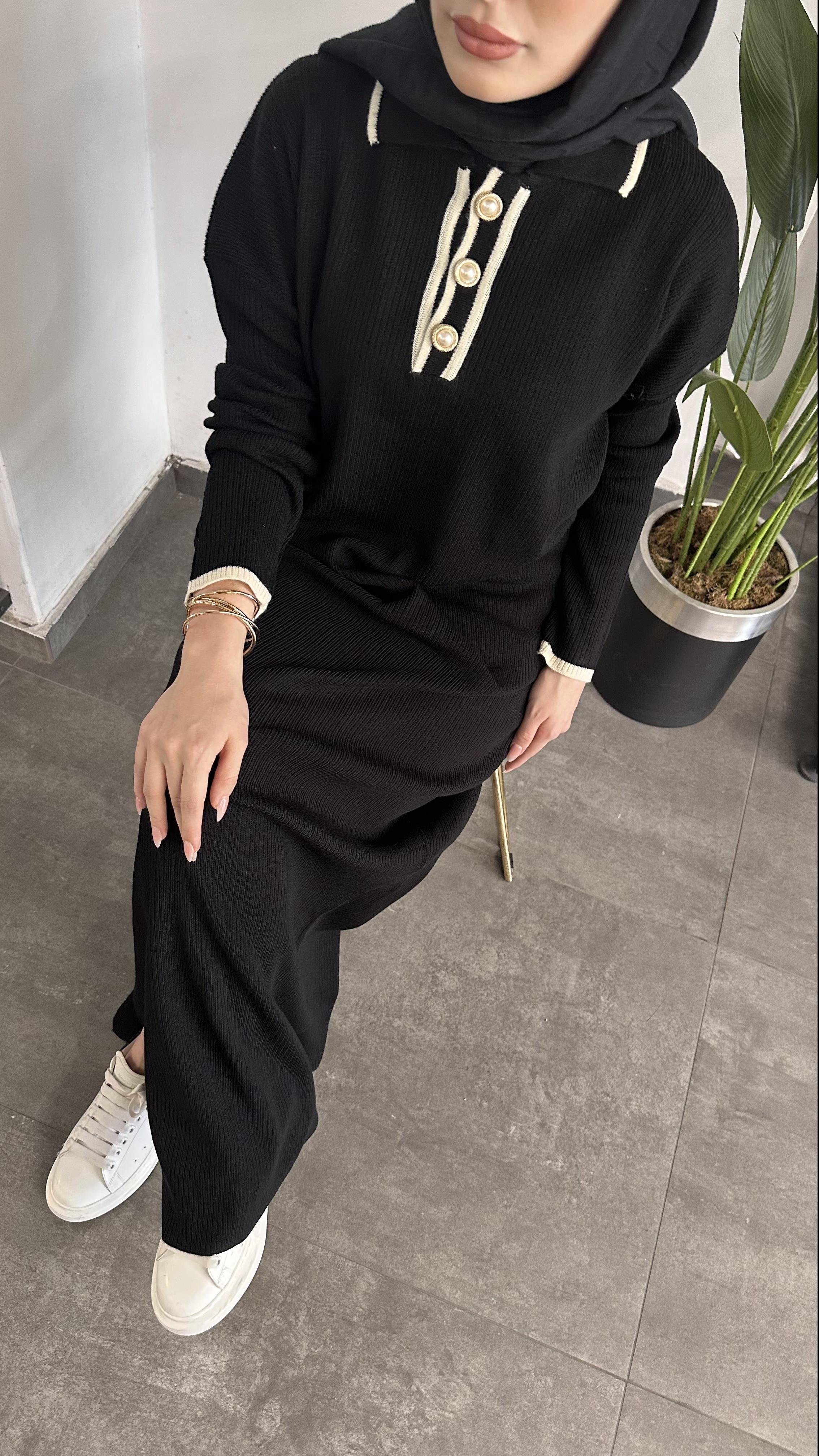 Triko Elbise SİYAH