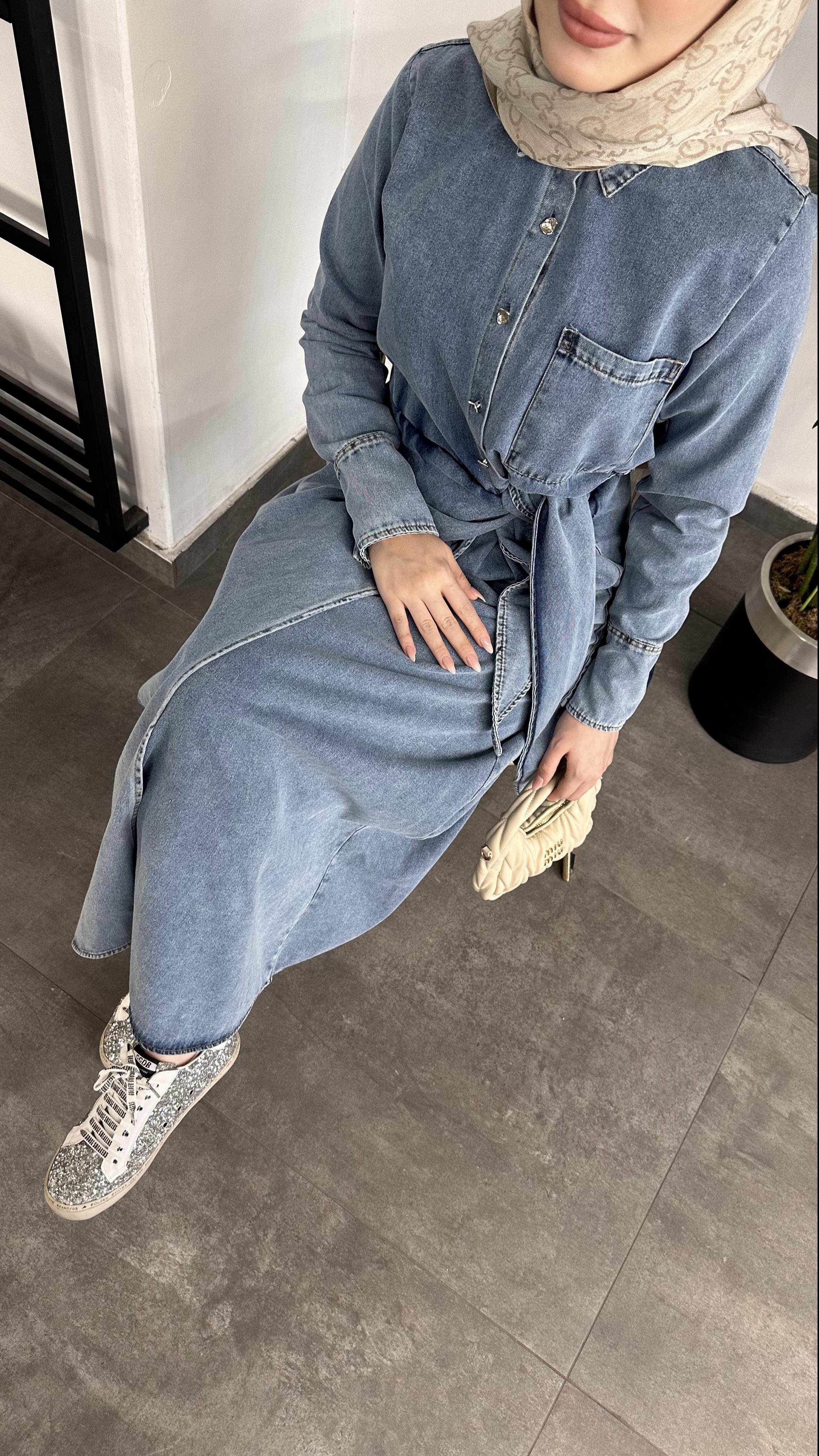 Yandan Baglama Detay Denim MAVİ