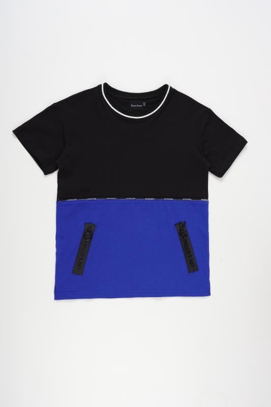 Erkek Çocuk Tshirt T5025 R05 Siyah Mavi