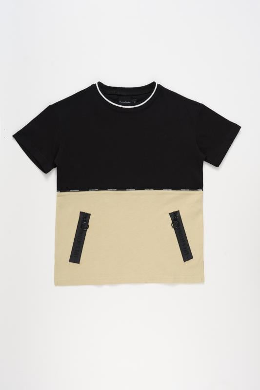 Erkek Çocuk Tshirt T5025 R06 Siyah Bej