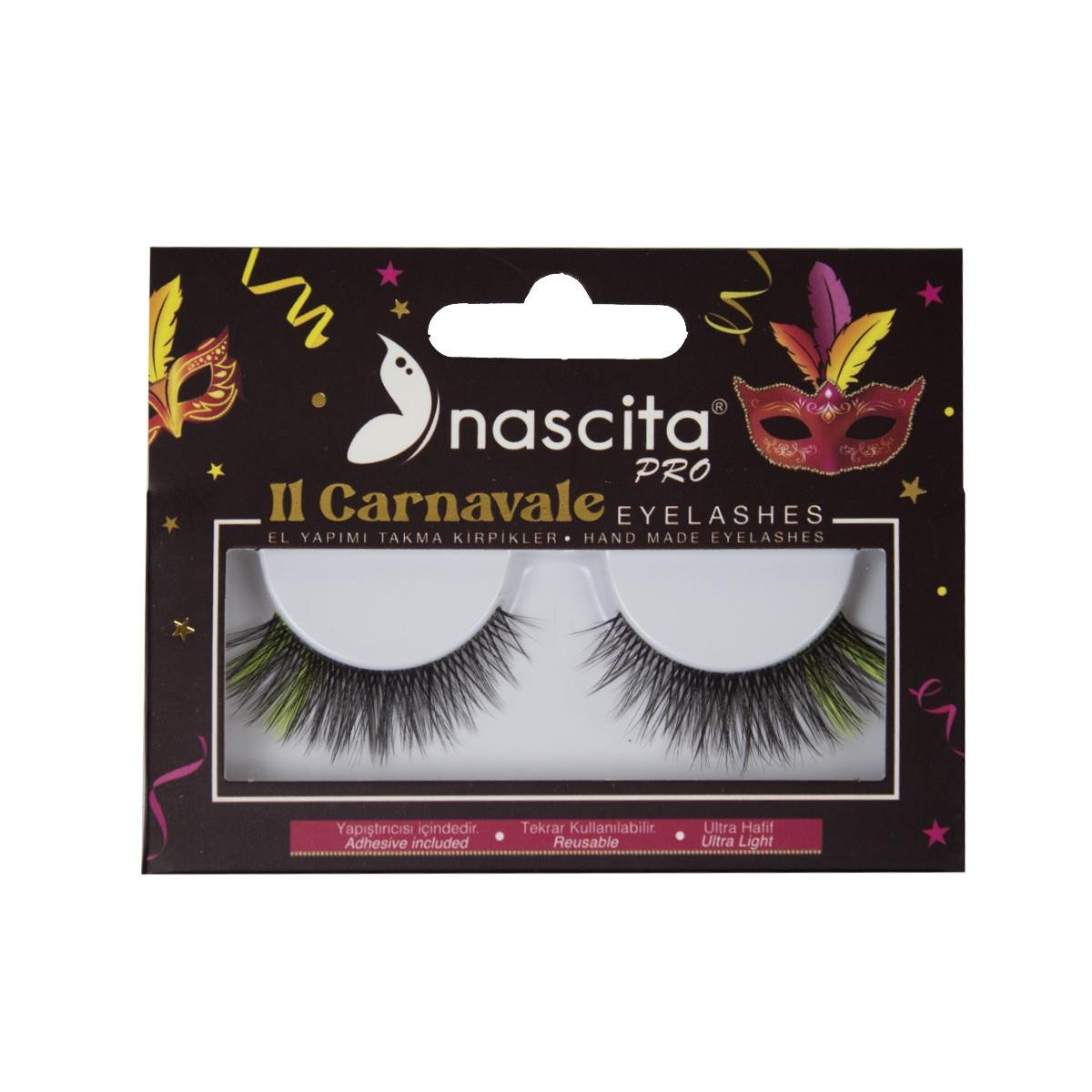 CARNEVALE SERISI RENKLI TAKMA KIRPIK